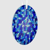 Shirley Taylorによるブルーステンドグラスの色合い オーナメント (正面)