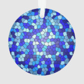 Shirley Taylorによるブルーステンドグラスの色合い オーナメント (裏面)