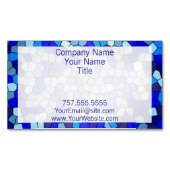 Shirley Taylorによるブルーステンドグラスの色合い マグネット名刺 (正面)