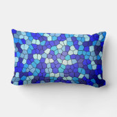 Shirley Taylorによるブルーステンドグラスの色合い ランバークッション (裏面)