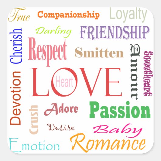 Shirley Taylorによる愛の同義語 スクエアシール (正面)