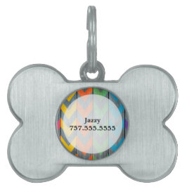 Shirley Taylorによる木目テクスチャ上のシェブロン模様 ペットネームタグ