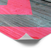 Shirley Taylorによる木目テクスチャ上のシェブロン模様 ポスター (角)