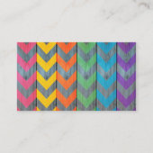 Shirley Taylorによる木目テクスチャ上のシェブロン模様 名刺 (正面)