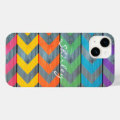 Shirley Taylorによる木目テクスチャ上のシェブロン模様 Case-Mate iPhoneケース (裏面 (横))