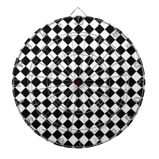 Shirley Taylorによる白黒ダイヤモンドパターン ダーツボード (正面)