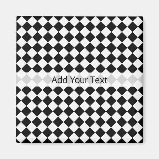 Shirley Taylorによる白黒ダイヤモンドパターン マグネット (正面)