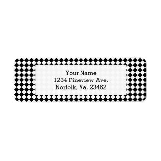 Shirley Taylorによる白黒ダイヤモンドパターン ラベル