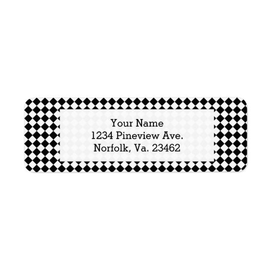 Shirley Taylorによる白黒ダイヤモンドパターン ラベル (正面)