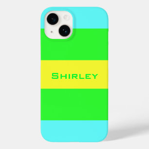 Shirley Taylorによる黄色、緑、青ストライプのワイド Case-Mate iPhone 14ケース