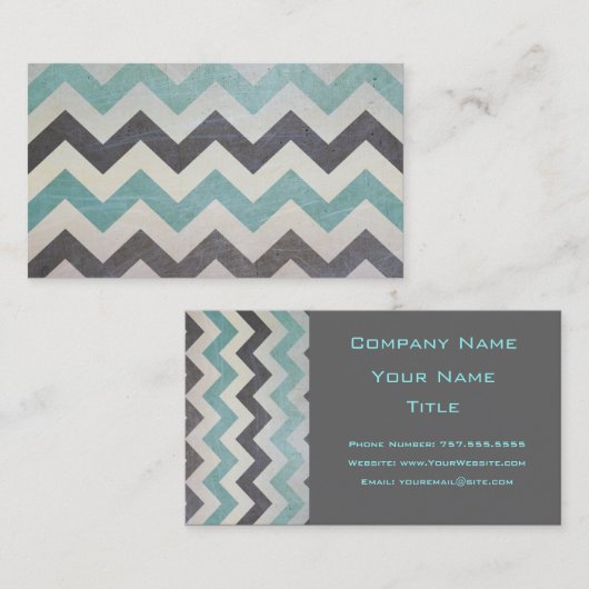 Shirley TaylorによるChevron Pattern on Metal Texture 名刺 (正面/裏面)