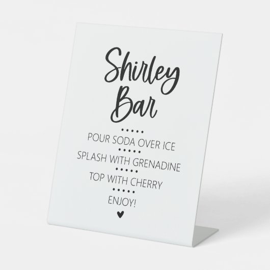 Shirley Temple Mocktail Bar Pedestal Sign 台座サイン (正面)