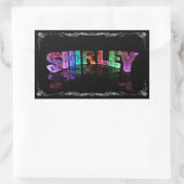 Shirley - The Name Shirley in 3D Lights (Photogra) 長方形シール (バッグ)
