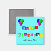 ShirleyTaylorによるバルーン付きハッピーバースデー マグネット (正面/裏面)