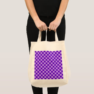 ShirleyTaylorによる紫色のコンビネーションチェッカーボード トートバッグ