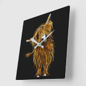 SHiRlY MacARTHuR『HeNRY』のHiGHLaND CoW CLoCK "HeNRY" スクエア壁時計 (傾斜)