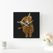 SHiRlY MacARTHuR『HeNRY』のHiGHLaND CoW CLoCK "HeNRY" スクエア壁時計 (ホーム)