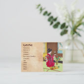 Shiroによって笠松町Ikebana日本は女性場面が開花します 名刺 (スタンド正面)