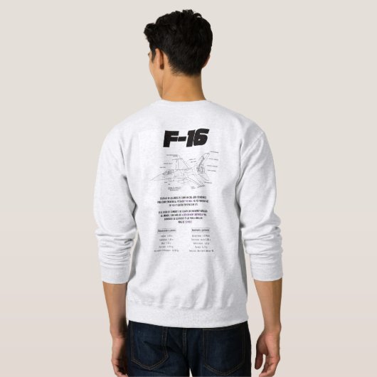 Shirt Army F-16 Falcon スウェットシャツ (裏面フル)