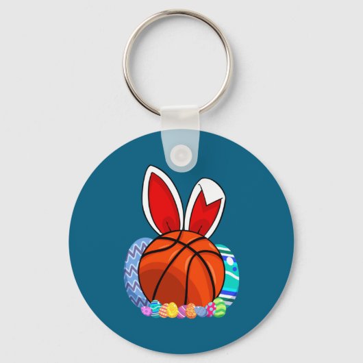 Shirt Basketball Easter Egg Bunny キーホルダー (正面)