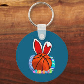 Shirt Basketball Easter Egg Bunny キーホルダー (正面)