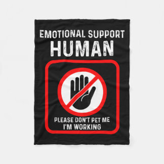 Shirt Emotional Support Human Halloween Costume フリースブランケット