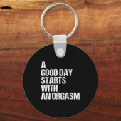 Shirt Funny Adult Humor Morning Phrase Quote キーホルダー (正面)