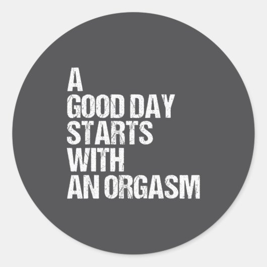 Shirt Funny Adult Humor Morning Phrase Quote  ラウンドシール (正面)