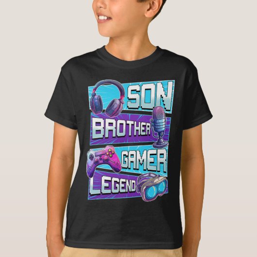 Shirt Gaming Shirt Video Game Shirts For Boys 10代の Tシャツ (正面)