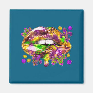 Shirt Lips Mardi Gras Carnival Fat マグネット