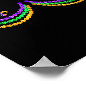 Shirt Mardi Gras Funny Beads S Outline Costume Hum ポスター (角)