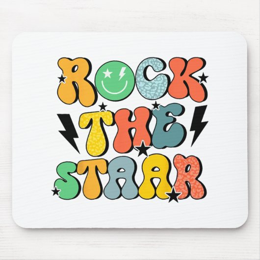 Shirt Test Day Rock The Staar Test Squad マウスパッド (正面)
