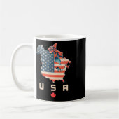 Shirt With Canada And Usa Map – アネックスアメリカの地図 コーヒーマグカップ (左)