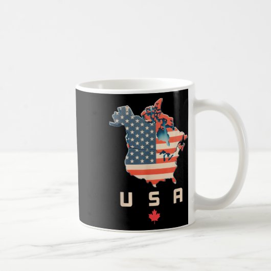 Shirt With Canada And Usa Map – アネックスアメリカの地図 コーヒーマグカップ (右)
