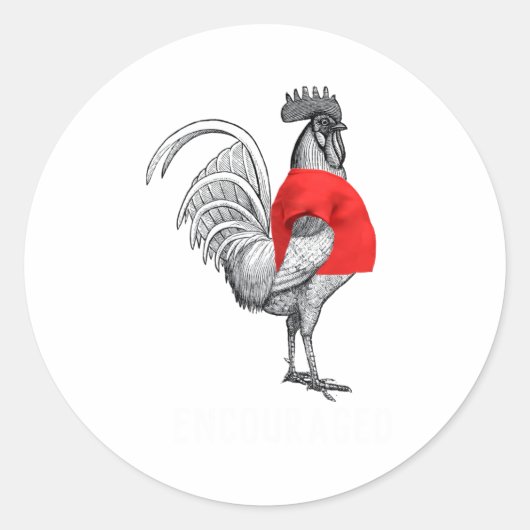 Shirting Encouraged White Text Funny  ラウンドシール (正面)