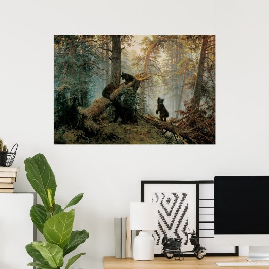 Shishkin, Ivan – 朝の松の森 ポスター (ホームオフィス)