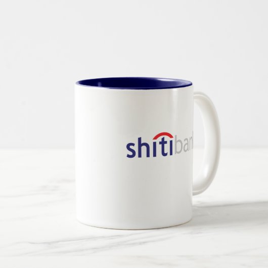 shitibankのマグ世界の最も物の言えない銀行 ツートーンマグカップ (正面右)