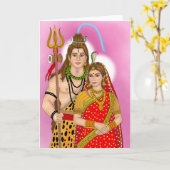 Shiv Parvati Greeting Card カード (黄色い花)