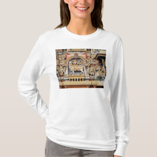 ShivaおよびParvatiの乗馬を描写するレリーフ、浮き彫り Tシャツ