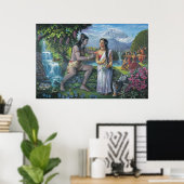 ShivaとParvati -36 X 24インチプリント ポスター (ホームオフィス)