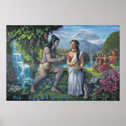 ShivaとParvati -36 X 24インチプリント ポスター (正面)