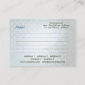 Shiva Blue Damask – ビジネス、プロファイルカード 名刺 (裏面)