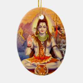 Shiva Meditating Ornament主 セラミックオーナメント