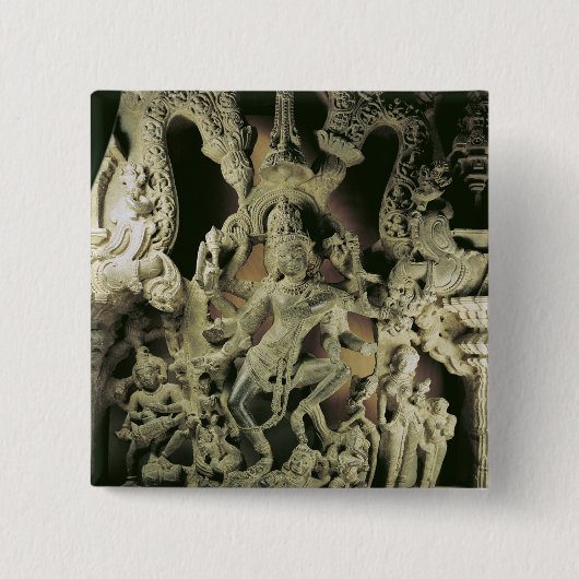 Shiva NatarajaのKakatiyaの王朝のLintel 缶バッジ (正面)