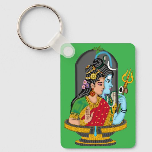 Shiva Parvati Keyring – Divine Couple of Eternal L キーホルダー (正面)