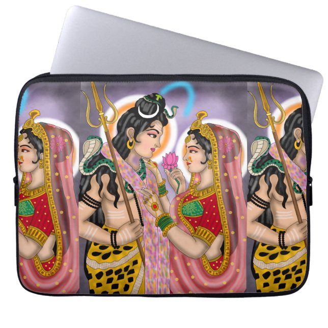 Shiva Parvati Laptop Cover ラップトップスリーブ (正面)