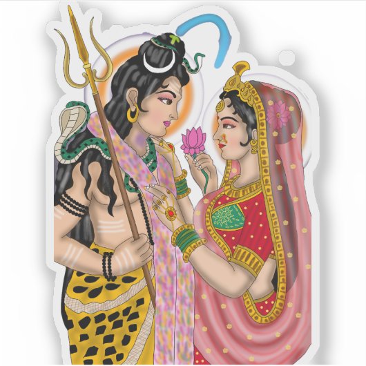Shiva Parvati Stickers シール (正面)