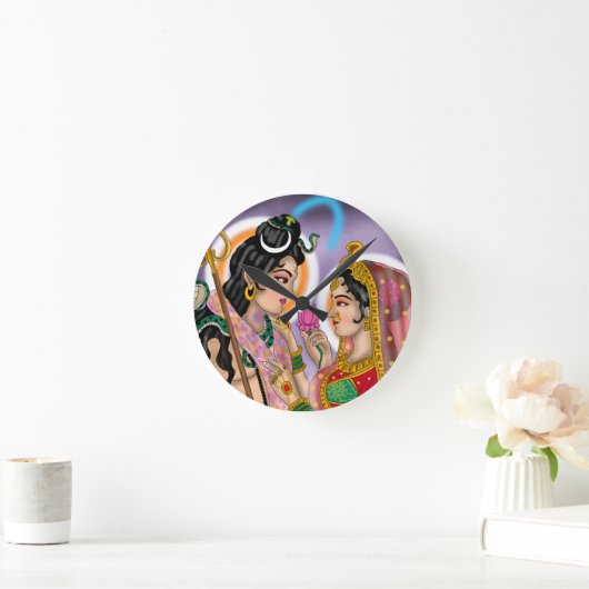 Shiva Parvati Wall Clock ラウンド壁時計 (ホーム)