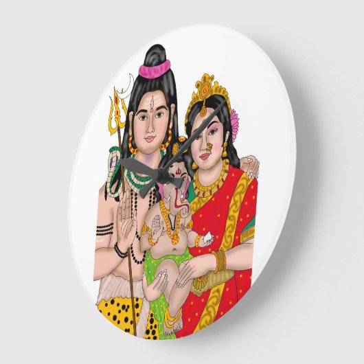 Shiva’s Family Clock ラージ壁時計 (傾斜)