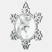 Shivanのドラゴンのスケッチのオーナメント スノーフレークピューターオーナメント (右)